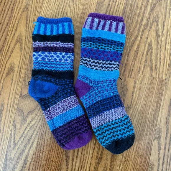 Lot of 2 Blue/ Purple, Green/Blue Solemate Womens Socks Set - Picture 3 of 9